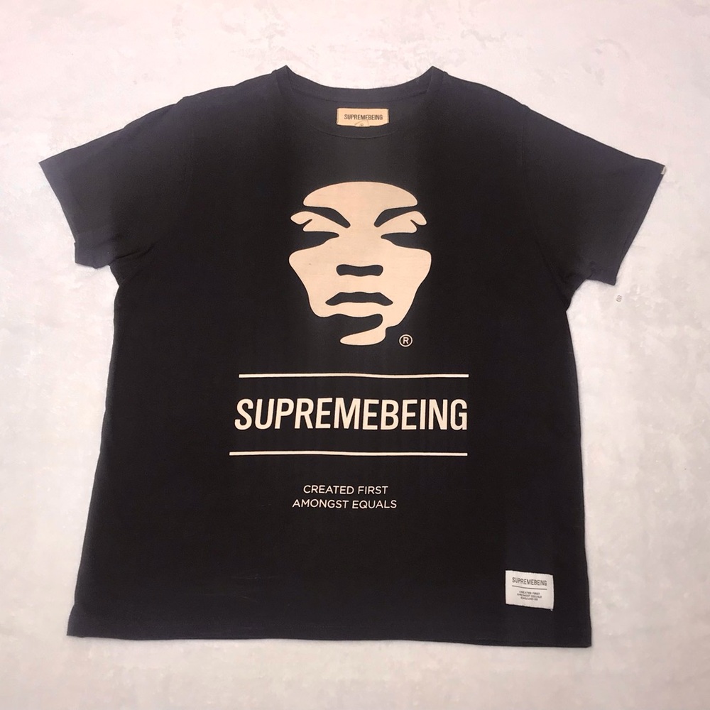 Supreme Being Men’s Black Graphic Logo T-Shirt
